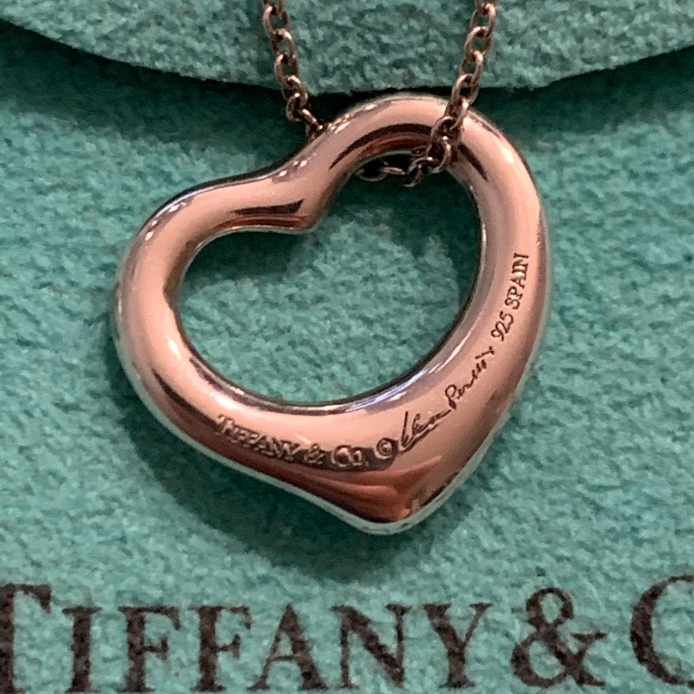 Tiffany & Co Elsa Peretti Open heart necklace and bracelet *SET* - Picture 2 of 4